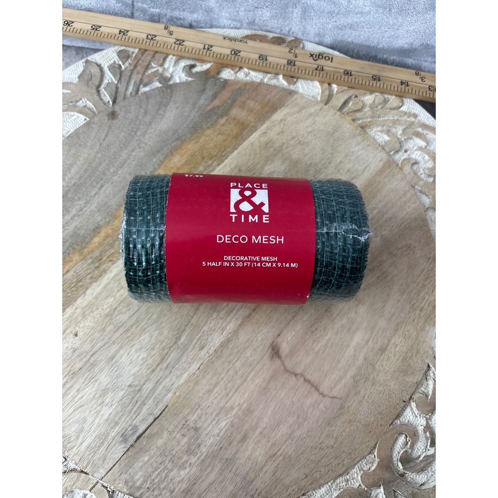 Place & Time Deco Mesh Hunter Green 5.5 Inch x 30 Foot Roll Craft Supply